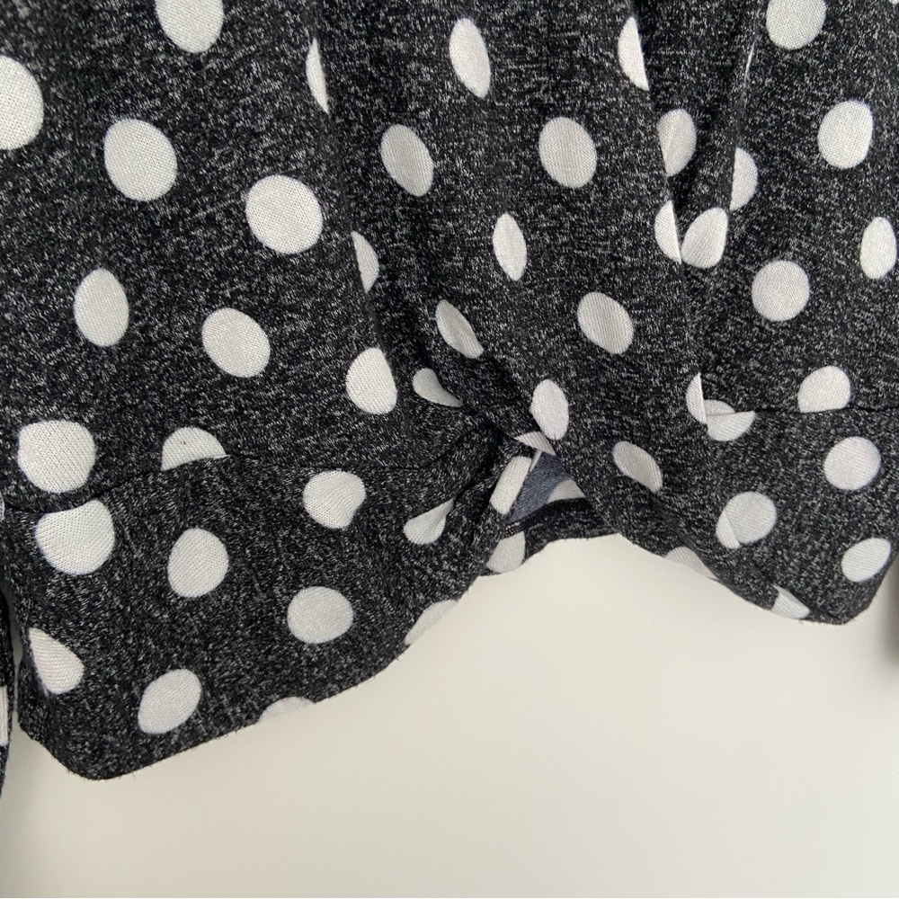 RICKIS BLACK/WHITE LONG SLEEVED POLKA DOT SWEATER WITH TWIST WAIST DETAIL, LARGE - Picture 5 of 6